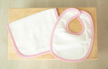 Load image into Gallery viewer, One Burp + Bib Combo Set | Personalized Bib and Burp Cloth Set | Monogrammed Bib and Burp Cloth Set