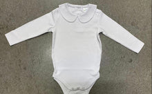 Load image into Gallery viewer, Peter Pan Unisex Long Sleeve Bodysuit | Personalized Long Sleeve Body Suit | Monogrammed Long Sleeve Bodysuit | Crochet Collar Onesie Unisex