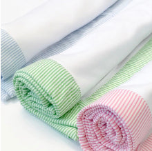Load image into Gallery viewer, Seersucker Baby Blanket | Personalized Baby Blanket | Seersucker Personalized Baby Blanket