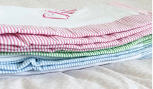 Load image into Gallery viewer, Seersucker Baby Blanket | Personalized Baby Blanket | Seersucker Personalized Baby Blanket