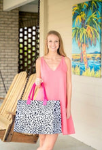 Load image into Gallery viewer, Spot On Tote Bag | Tote Bag | Spotted Tote Bag | Personalized Tote Bag | Tote Bag | Wedding Day Bags | Bridesmaid Gift Bags | Beach Tote Bag