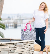 Load image into Gallery viewer, Spot On Tote Bag | Tote Bag | Spotted Tote Bag | Personalized Tote Bag | Tote Bag | Wedding Day Bags | Bridesmaid Gift Bags | Beach Tote Bag