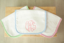 Load image into Gallery viewer, One Burp + Bib Combo Set | Personalized Bib and Burp Cloth Set | Monogrammed Bib and Burp Cloth Set
